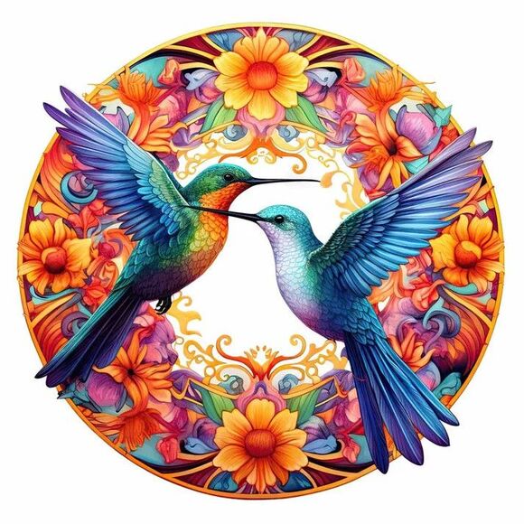 Hummingbirds Crafthub Wooden Jigsaw Puzzle Size A5 NEW - Picture 1 of 3